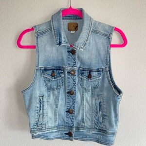 American Eagle Outfitters Light Blue Denim Vest 2013 Large